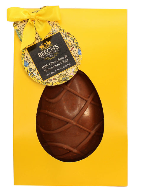 COMING SOON-Hand Decorated Milk Chocolate Easter Egg with Honeycomb Inclusions  (200g)