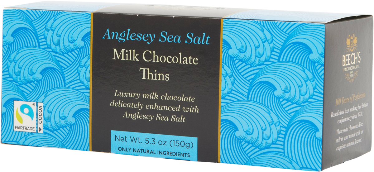 Milk Chocolate & Anglesey Sea Salt Thins (150g) – Beech's Fine Chocolates