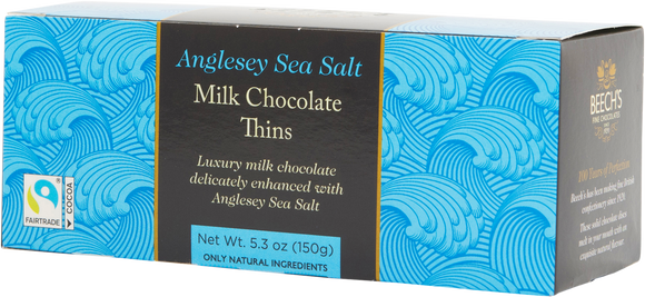 Milk Chocolate & Anglesey Sea Salt Thins (150g)