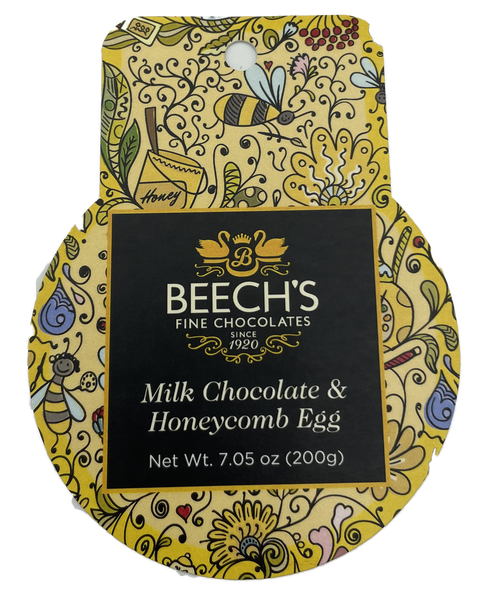 COMING SOON-Hand Decorated Milk Chocolate Easter Egg with Honeycomb Inclusions  (200g)